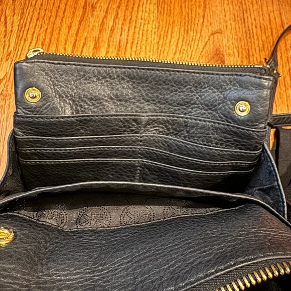 Michael Kors Y2K Black Fulton Double Zip Organizer Leather Crossbody Bag - Picture 3 of 4